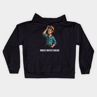 World's Okayest Builder v1 Kids Hoodie